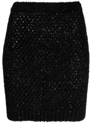 Mini sukně s flitry Balmain černé