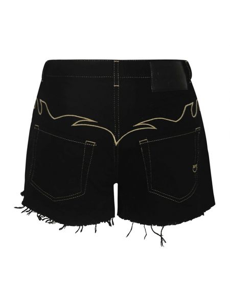 Pantalones cortos vaqueros con bordado de algodón Pinko negro