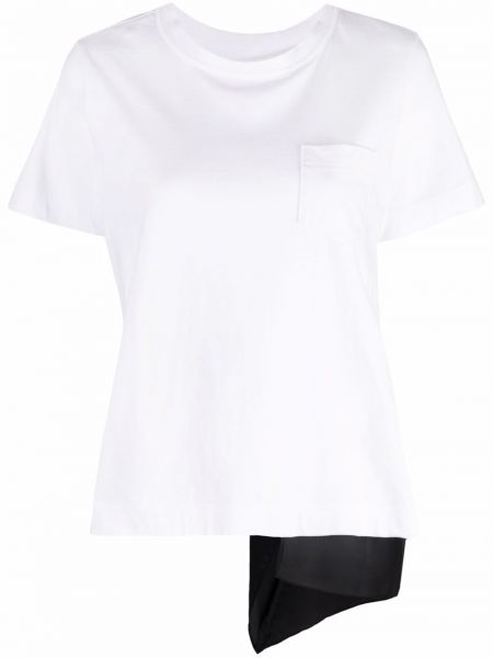 Camiseta drapeado Sacai blanco