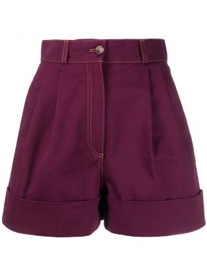Pantalones cortos de cintura alta Miu Miu violeta