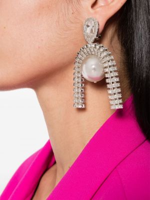 Boucles d'oreilles avec perles en cristal Magda Butrym argenté