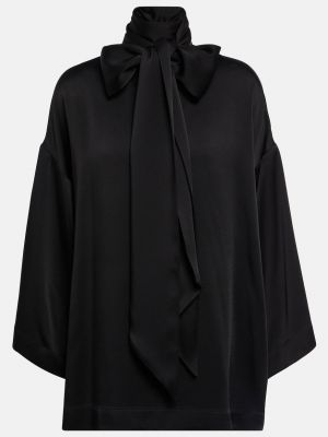 Блузка с бантом Saint Laurent черная