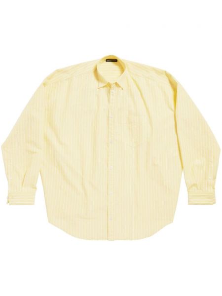 Oversized πουκάμισο με σχέδιο Balenciaga κίτρινο