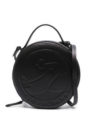 Kožená crossbody kabelka Longchamp čierna