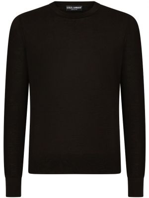 Pleten slim fit pulover Dolce & Gabbana črna