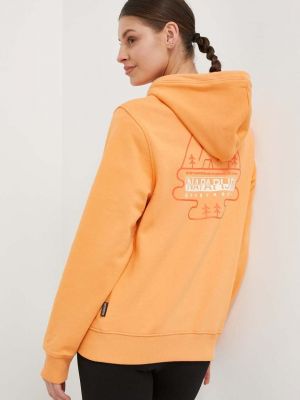 Pamučna hoodie s kapuljačom Napapijri narančasta