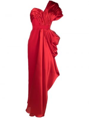Dolga obleka z draperijo Gaby Charbachy rdeča