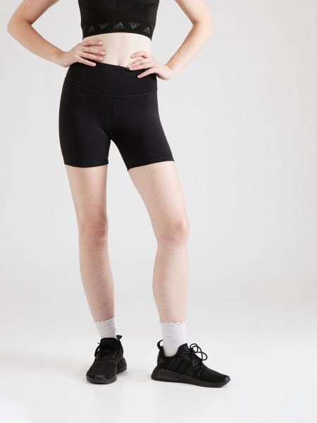 Pantaloni scurți de sport cu talie înaltă Adidas Performance negru