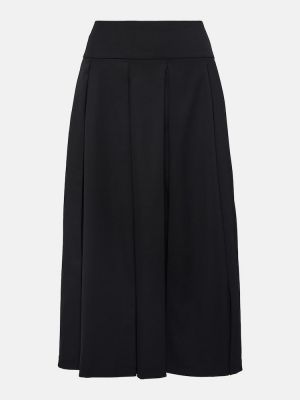 Plisovaná midi sukňa s vysokým pásom Patou čierna