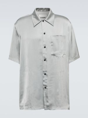 Сатенена риза Jil Sander сиво