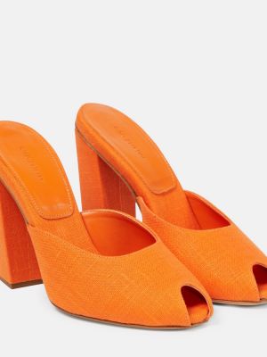 Papuci tip mules Gia Borghini portocaliu