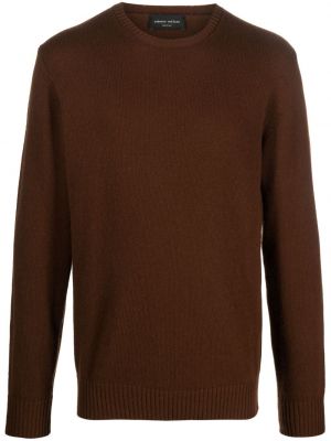 Džemper s okruglim izrezom Roberto Collina smeđa