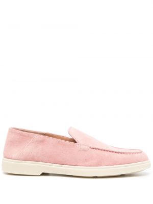 Pantofi loafer din piele de căprioară Santoni roz