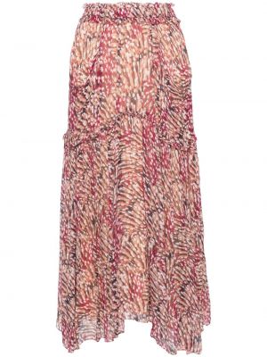 Plisovaná midi sukňa Marant Etoile ružová