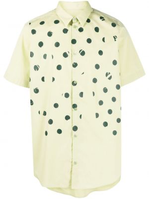 Gepunktete hemd aus baumwoll mit print Raf Simons grün