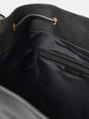 Usnjena usnjena torbica za čez ramo Khaite črna