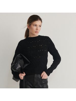 Áttört pulóver Reserved fekete