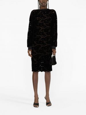 Sukienka koktajlowa w kwiatki koronkowa Rachel Comey czarna