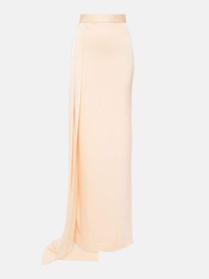 Drapovaný saténová dlhá sukňa Alex Perry oranžová