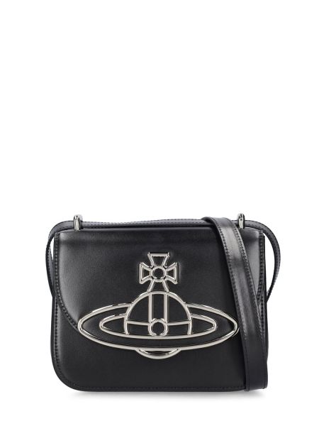 Δερμάτινη τσάντα ώμου Vivienne Westwood μαύρο