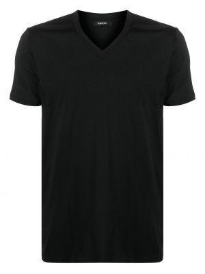 Тениска с v-образно деколте Tom Ford черно