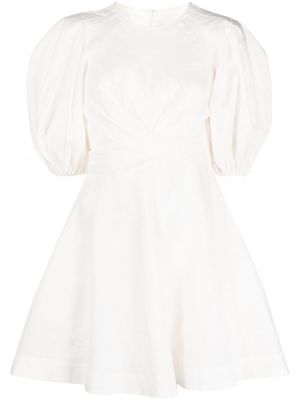 Коктейлна рокля с драперии Zimmermann бяло