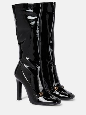 Lakované kožené členkové topánky Saint Laurent čierna
