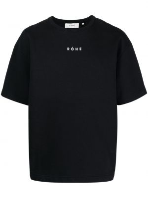 Памучна тениска с принт Róhe черно