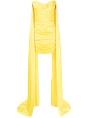 Βραδινό φόρεμα ντραπέ Alex Perry κίτρινο