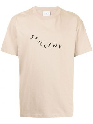 Camiseta con estampado Soulland marrón