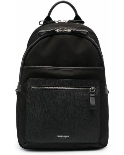Kožený batoh Giorgio Armani čierna