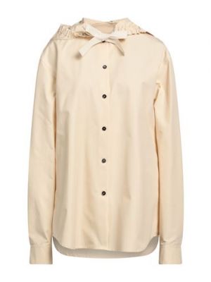 Camicia di lino di seta di cotone Jil Sander bianco