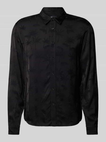 Koszula slim fit z wiskozy The Kooples czarna