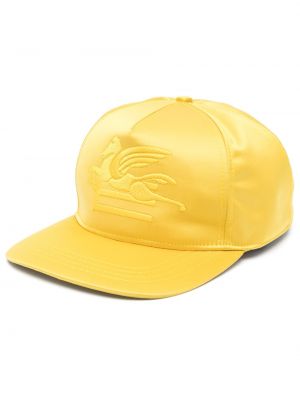 Haftowana czapka z daszkiem Etro żółta