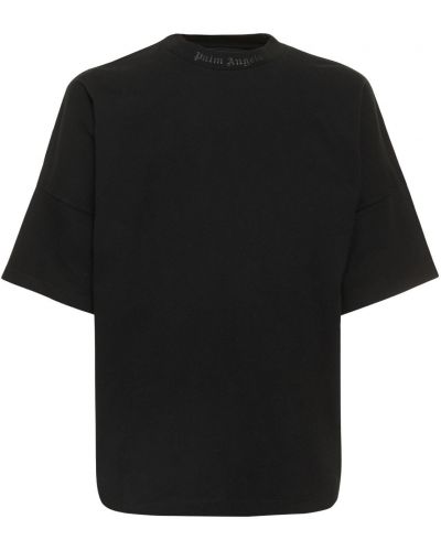 Oversized bavlněné tričko Palm Angels černé