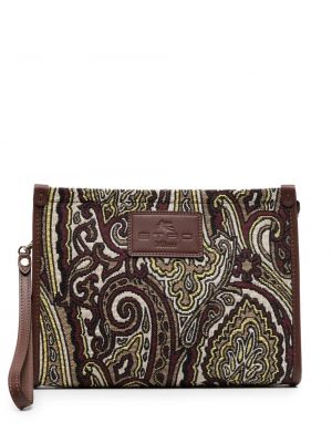 Paisley trykt clutch Etro brun