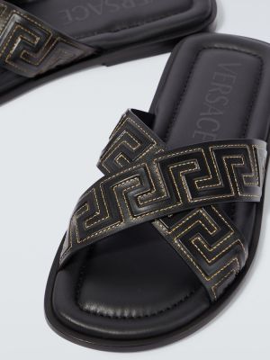 Dabīgās ādas kurpes Versace melns