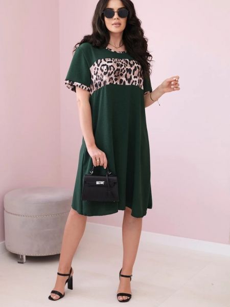 Rochie cu imagine cu model leopard Kesi verde