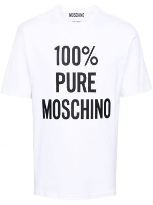 Pamut póló nyomtatás Moschino fehér