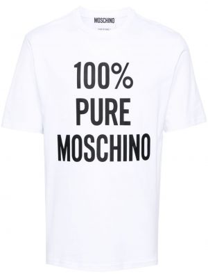 T-shirt aus baumwoll mit print Moschino weiß