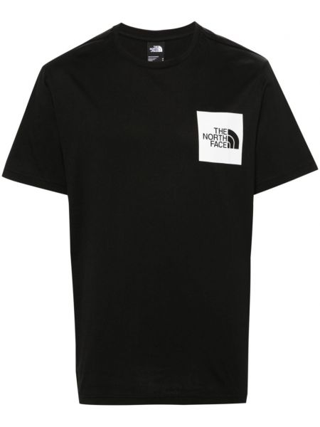 Bavlněné tričko s potiskem The North Face černé
