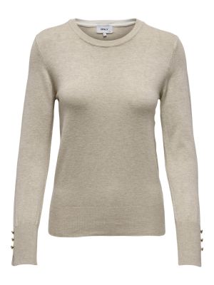 Viskózový nylonový priliehavý sveter Only - béžová