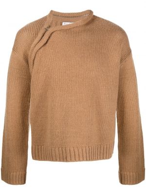 Асиметричен плетен пуловер Jw Anderson кафяво