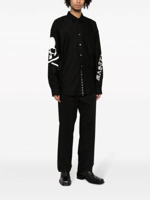 Raštuota medvilninė marškiniai Mastermind Japan juoda