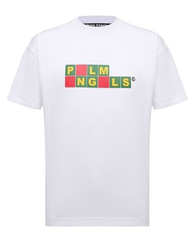 Хлопковая футболка Palm Angels, белая