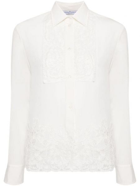 Nėriniuota šilkinė marškiniai Ermanno Scervino balta