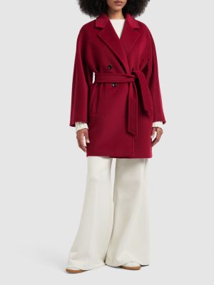 Cappotto di lana di cachemire Max Mara rosso