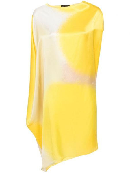 Μεταξωτός ίσιο φόρεμα Gianluca Capannolo κίτρινο