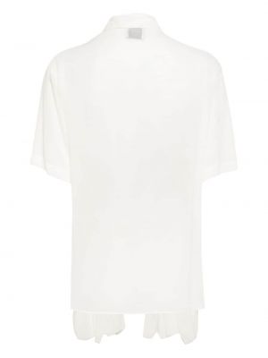 Jedwabna koszula z falbankami Alysi biała