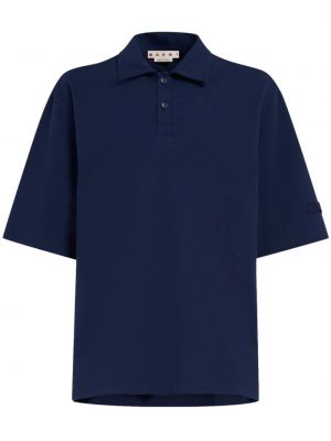 Памучна поло тениска Marni синьо